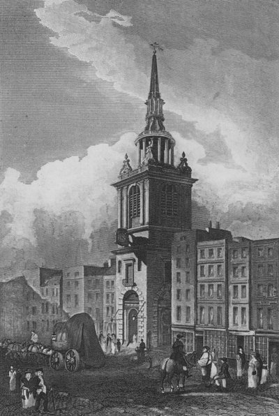 Bow Kilisesi, Cheapside, Londra (gravür) by John Preston Neale