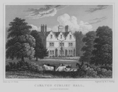 Carlton Curlieu Salonu, Leicestershire (gravür) by John Preston Neale