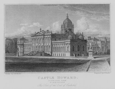 Howard Kalesi, Güney Doğu Görünümü, Yorkshire, Carlisle Kontu'nun Koltuğu (gravür) by John Preston Neale