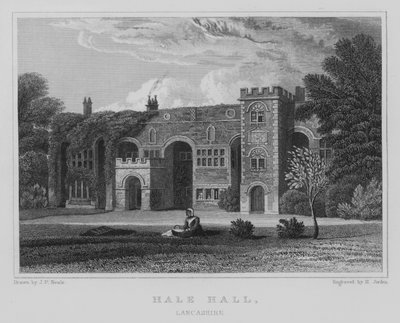 Hale Hall, Lancashire (gravür) by John Preston Neale