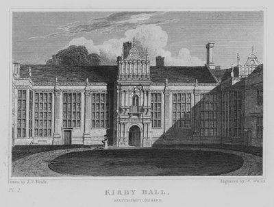 Kirby Hall, Northamptonshire (gravür) by John Preston Neale
