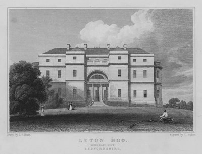 Luton Hoo, Güney Doğu Görünümü, Bedfordshire (gravür) by John Preston Neale