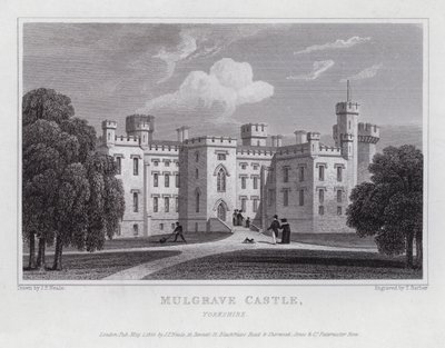 Mulgrave Kalesi, Yorkshire (gravür) by John Preston Neale