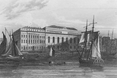 New Custom House, Londra (gravür) by John Preston Neale