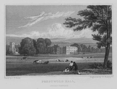 Prestwold Hall, Leicestershire (gravür) by John Preston Neale