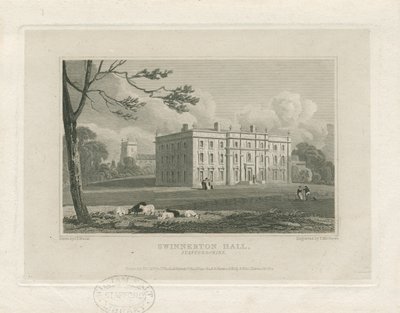 Swynnerton Hall: gravür, nd [c 1821] (baskı) by John Preston Neale