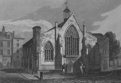 Hollanda Kilisesi, Austin Friars, Londra (gravür) by John Preston Neale