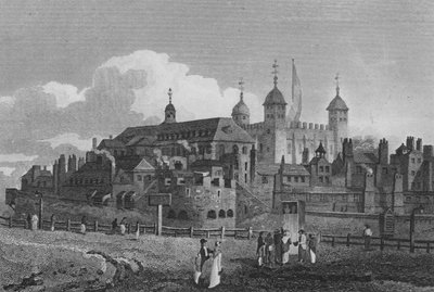 Tepeden Londra Kulesi (gravür) by John Preston Neale