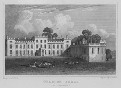 Welbeck Manastırı, Nottinghamshire (gravür) by John Preston Neale