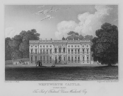 Wentworth Kalesi, Yorkshire, Frederick Vernon Wentworth'ün Koltuğu, Esquire (gravür) by John Preston Neale