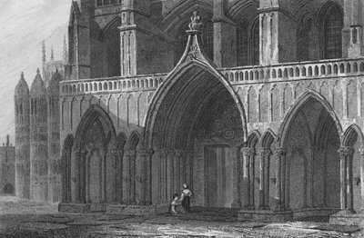 Westminster Abbey, North Porch, Henry the 7th Chapel'in bir parçası (gravür) by John Preston Neale