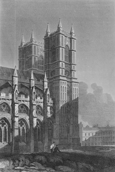 Westminster Abbey, Batı Kulesi (gravür) by John Preston Neale