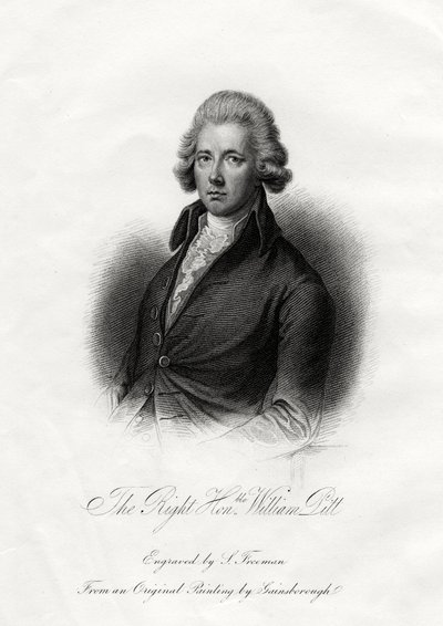 Genç William Pitt, İngiliz devlet adamı, 19. yüzyıl by J. Posselwhite