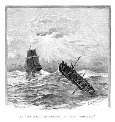 Bounty tarafından terk edilen Kaptan Blighs teknesi, 1789 1886. by J. R. Ashton