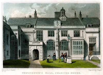 Emekliler Salonu, Charterhouse, Londra, 1830. by J. Rogers