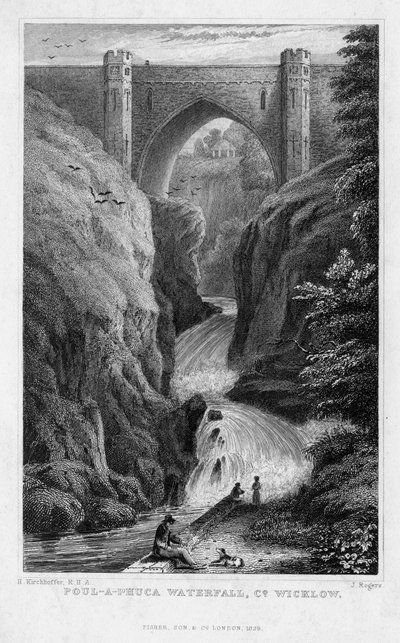 Poul a Phuca Şelalesi, County Wicklow, 1829. by J. Rogers