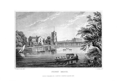 Putney Köprüsü, Londra, 1829. by J. Rogers
