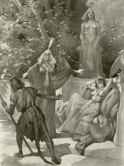 Sihirli Flüt, II. Perde sahne vii (gravür) by J. Steeple Davis