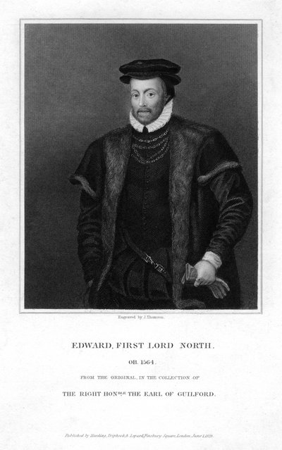 Edward North c1496-1564, 1. Lord North, 1825. by J. Thomson