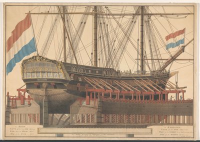 Zoutman gemisi develer üzerinde by J. Vos (signed by artist)