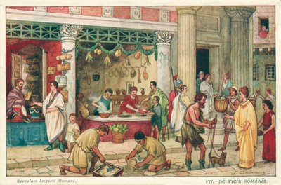 Antik Roma sokak sahnesi (renkli taş) by J. Williamson