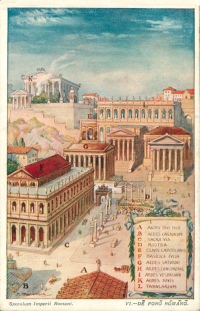 Forum Romanum, antik Roma (renkli taş) by J. Williamson