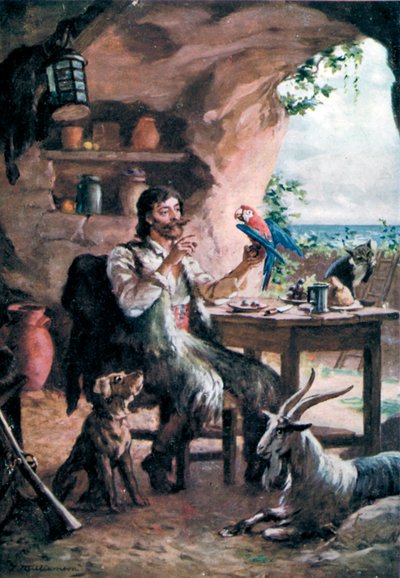 Robinson Crusoe (renkli taş) by J. Williamson