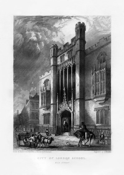 Londra Şehri Okulu, Londra, 19. yüzyıl. by J. Woods