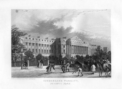 Cumberland Terrace, Regents Park, Londra, 19. yüzyıl. by J. Woods