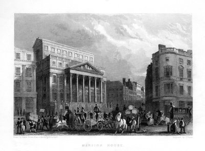 Mansion House, Londra, 19. yüzyıl. by J. Woods
