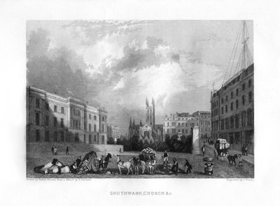 Southwark Katedrali, Londra, 19. yüzyıl. by J. Woods