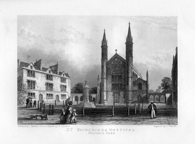 St Katherines Hastanesi, Regents Park, Londra, 19. yüzyıl. by J. Woods