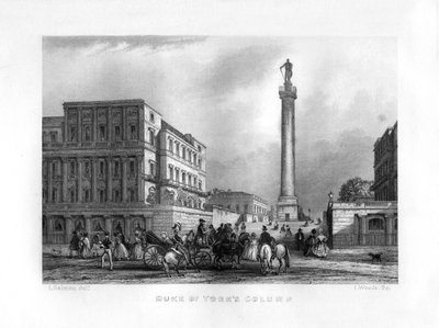 York Sütunu Dükü, Londra, 19. yüzyıl. by J. Woods