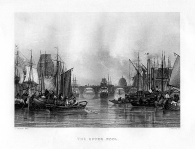 The Upper Pool, Londra, 19. yüzyıl. by J. Woods