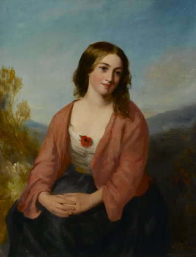 Pembe Elbiseli Genç Kadın, 19. Yüzyılın ortalarında by J. or H. Stannier