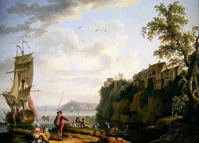 Köylü Demirli Bir Geminin Yanındaki Balıkçılar by Jacob Philippe Hackert