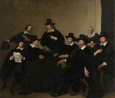 Nieuwe Zijds Yoksullara Açık Alanda Yardımlaşma Enstitüsü Vekilleri, Amsterdam, c.1650 (tuval üzerine yağlı boya) by Jacob Adriensz Backer