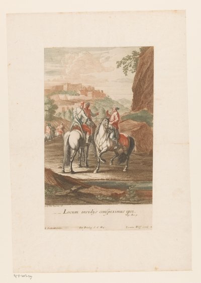 Biniciler savaş için iyi bir yer seçiyor Locum insidijs conspeximus ipsi (nesne üzerindeki başlık) by Jacob Andreas Fridrich (I)