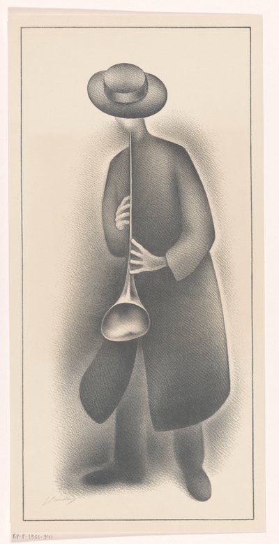 Nefesli çalgı ile sokak müzisyeni by Jacob Bendien (signed by artist)
