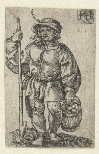 Bir sepet yumurta ile çiftçi by Jacob Binck