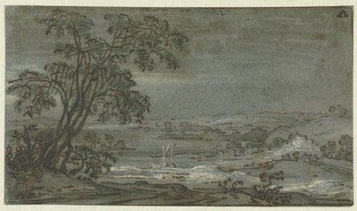 Nehir virajlı tepelik manzara Aen den Rijn (nesne üzerindeki başlık) by Jacob Colijn