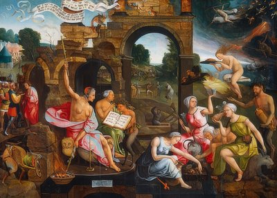 Saul ve Endor Cadısı. 1526 by Jacob Cornelisz van Oostsanen