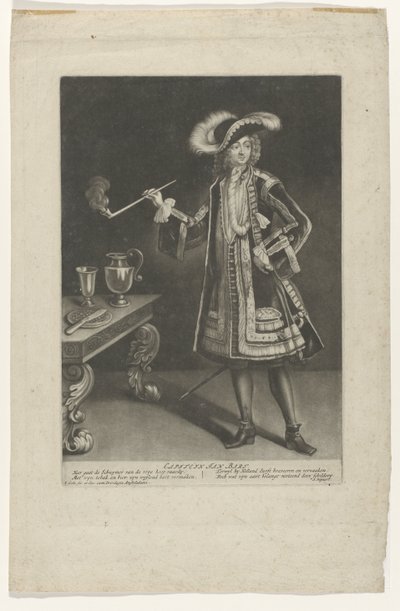 Portre Kaptan Jan Bart, boru ile ayakta Kaptan Jan Bart (nesnedeki başlık) by Jacob Gole