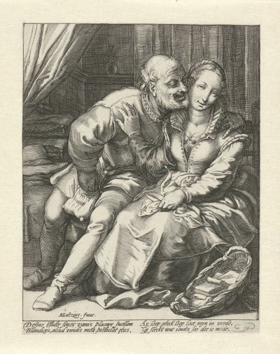 Yaşlı bir adamın reddi by Jacob Goltzius (II)