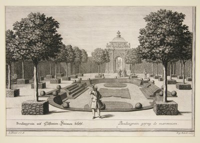 Bahçe sahnesi: Boulingraine İtalya ağaçlarıyla dolu by Jacob Gottlieb Thelot