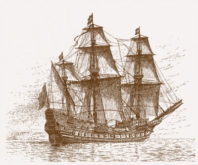 Gotland-Öland savaşından önce İsveç amiral gemisi Mars Makalös, 30-31 Mayıs 1564, c. 1908 by Jacob Hagg