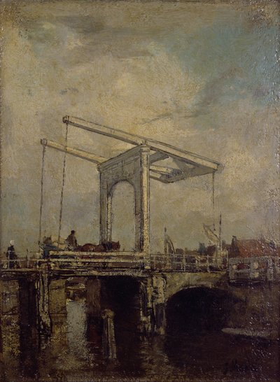 Bir Hollanda Kasabasında Bir Asma Köprü, 1875 by Jacob Henricus or Hendricus Maris