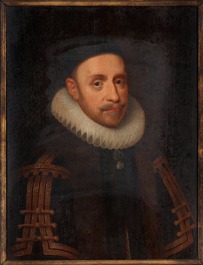 Gustave II Adolphe de Suede (1594-1632) - Peinture de Jacob Hoefnagel (1575-ayet 1630), Krijge sur bois (65x48 cm) by Jacob Hoefnagel