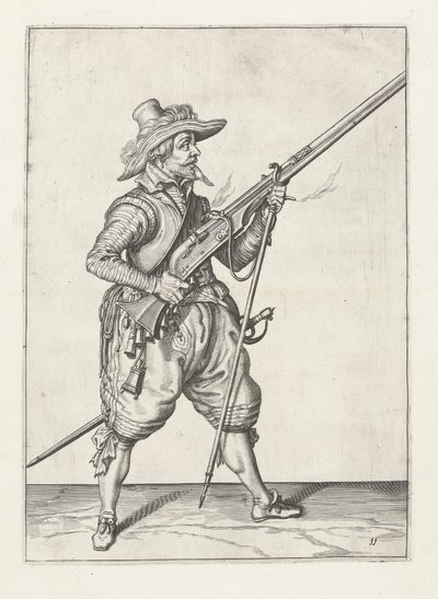 Silahşör kürkünü altına yerleştiriyor, c.1600 by Jacob II de Gheyn