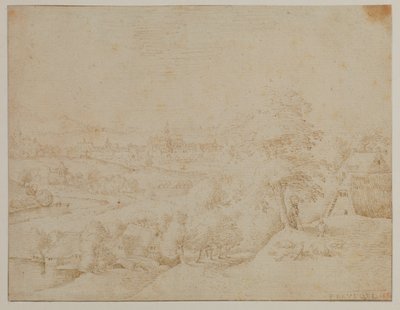 Bir kasaba ile manzara, 16. yüzyıl by Jacob I Savery